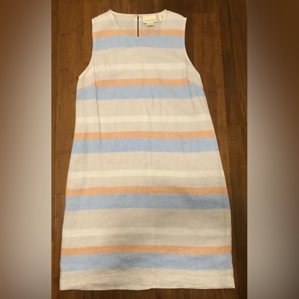 Cynthia Rowley 100% Linen Knee Length Sleeveless Sheath Dress Size 6